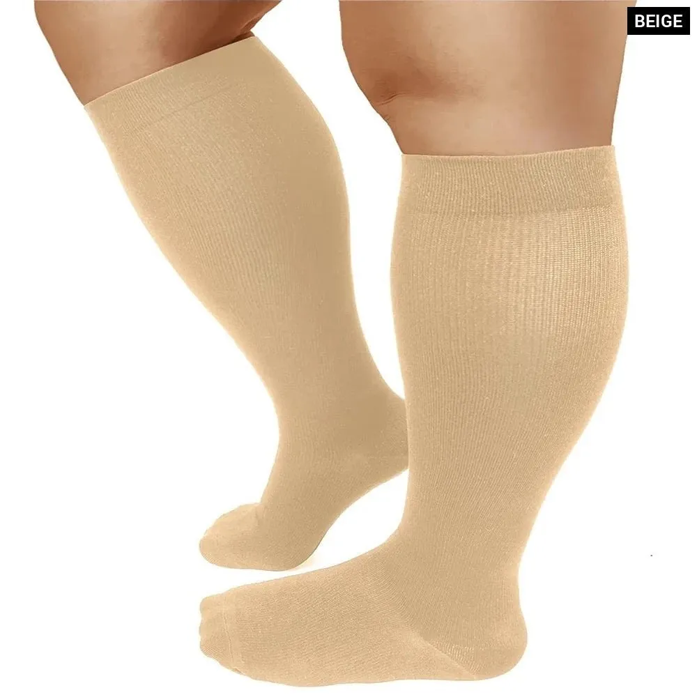 1pair Plus Size Sports Running Compression Socks for Men Women
