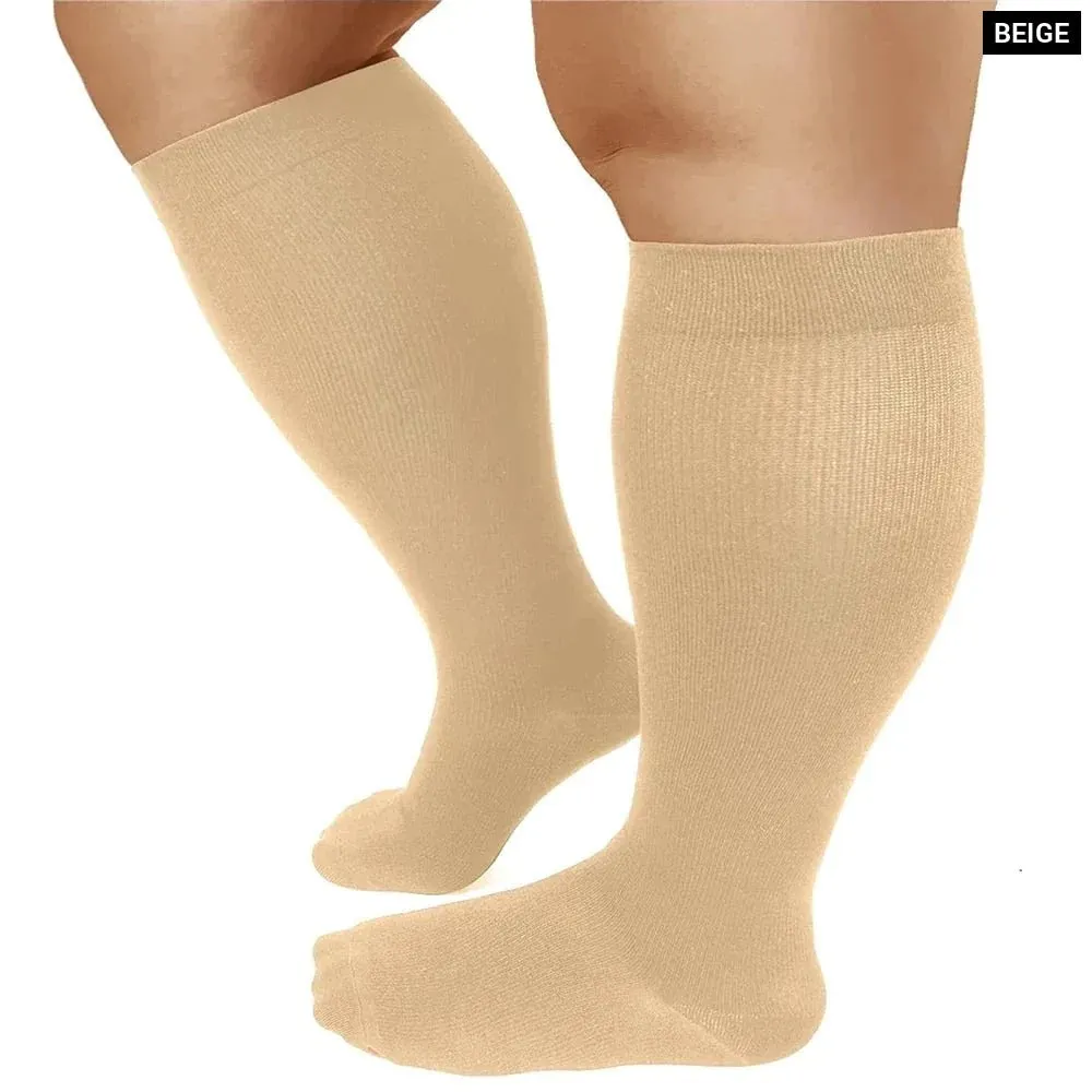 1pair Plus Size Sports Running Compression Socks for Men Women