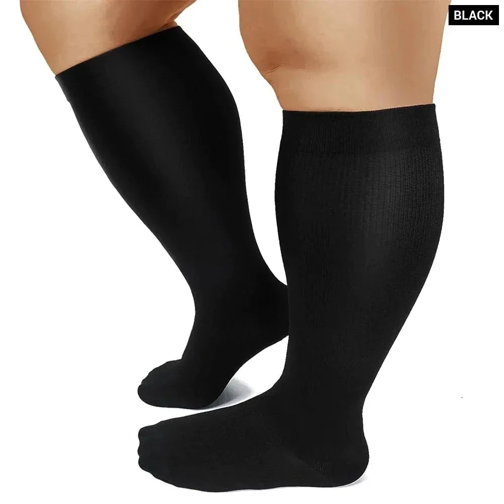 1pair Plus Size Sports Running Compression Socks for Men Women