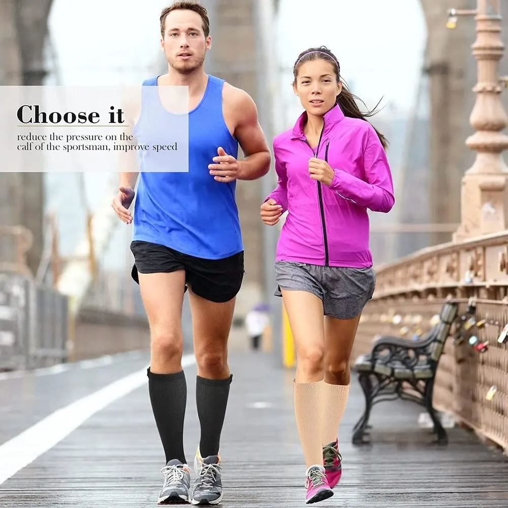 2pcs/pair Zipper Compression Open Toe Stockings for Women Men Walking, Running, Cycling