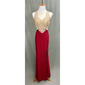 Camille la Vie burgundy and gold dress, size 0