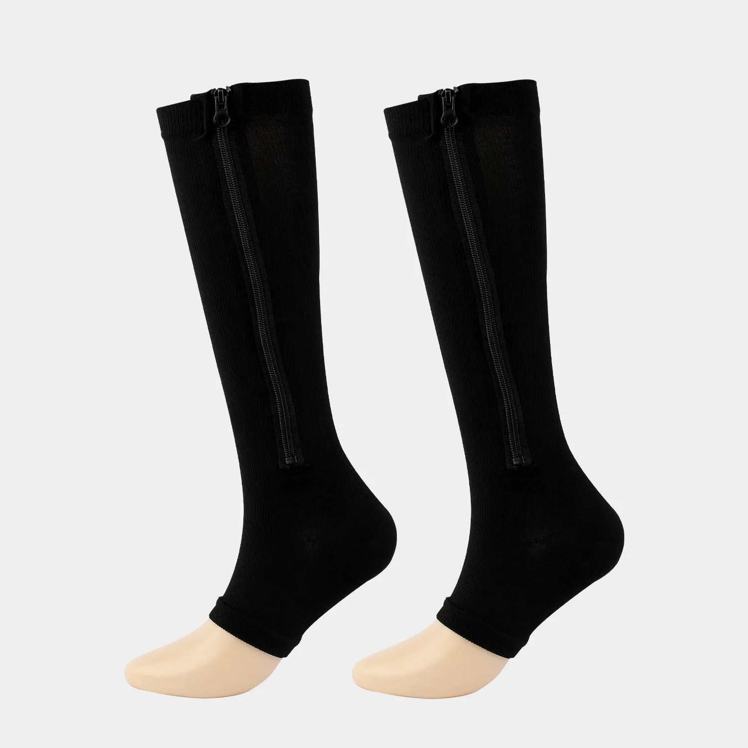 Copper Zipper Compression Socks - Zip Up Support Stockings ~ Easy to Wear!
