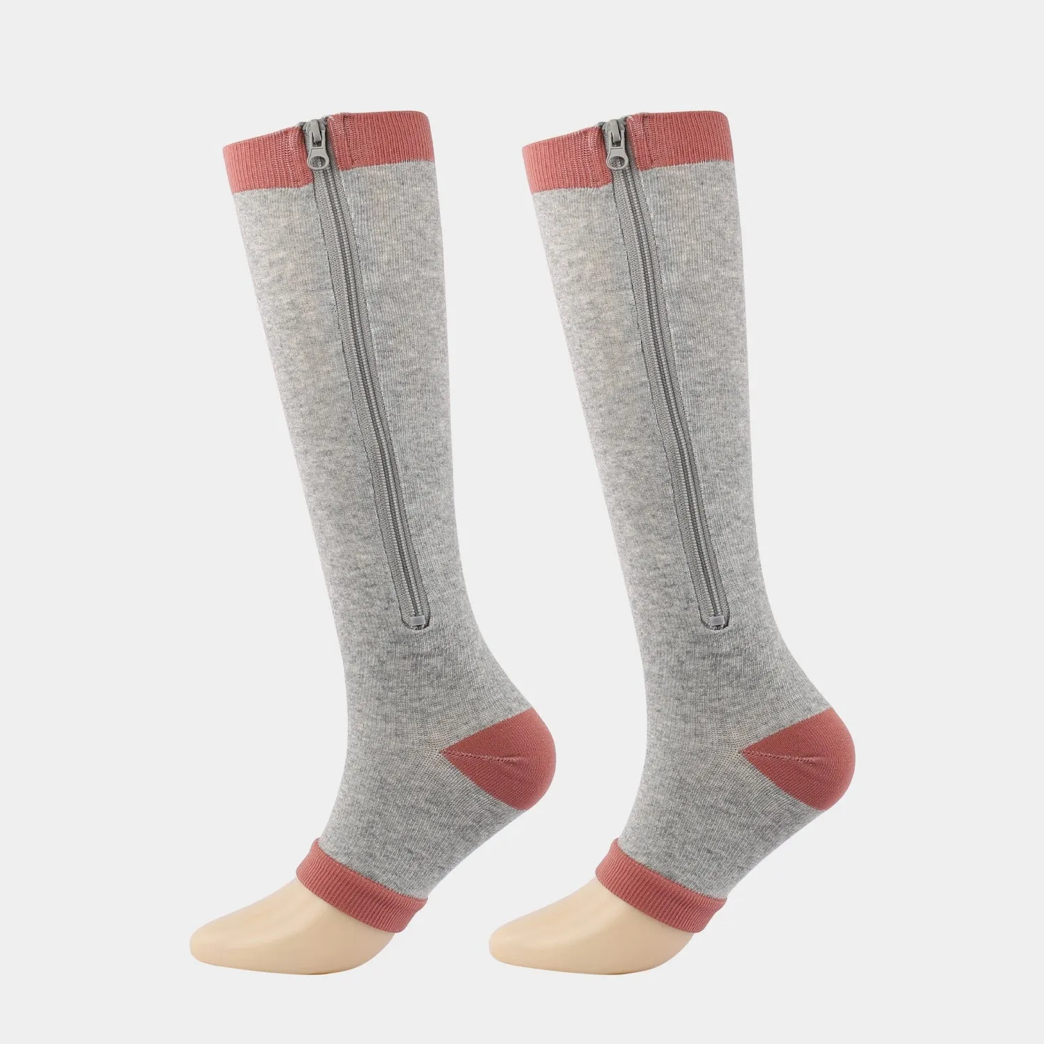 Copper Zipper Compression Socks - Zip Up Support Stockings ~ Easy to Wear!