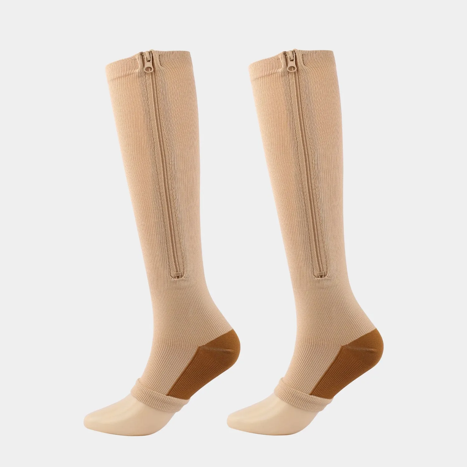 Copper Zipper Compression Socks - Zip Up Support Stockings ~ Easy to Wear!