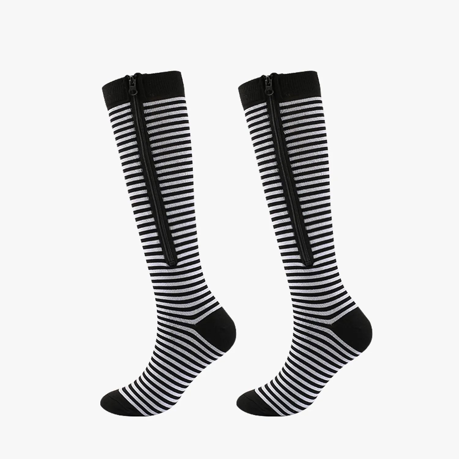 Copper Zipper Compression Socks - Zip Up Support Stockings ~ Easy to Wear!