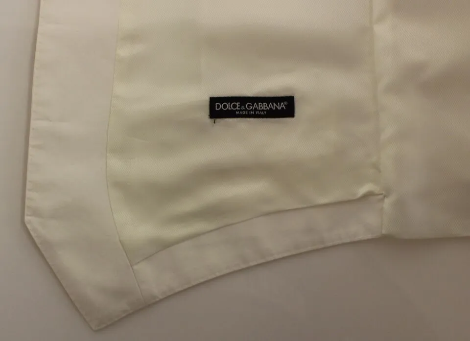 Elegant White Cotton Silk Dress Vest