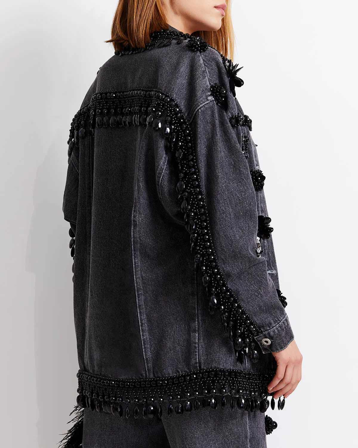 HAND-BEADED DENIM JACKET