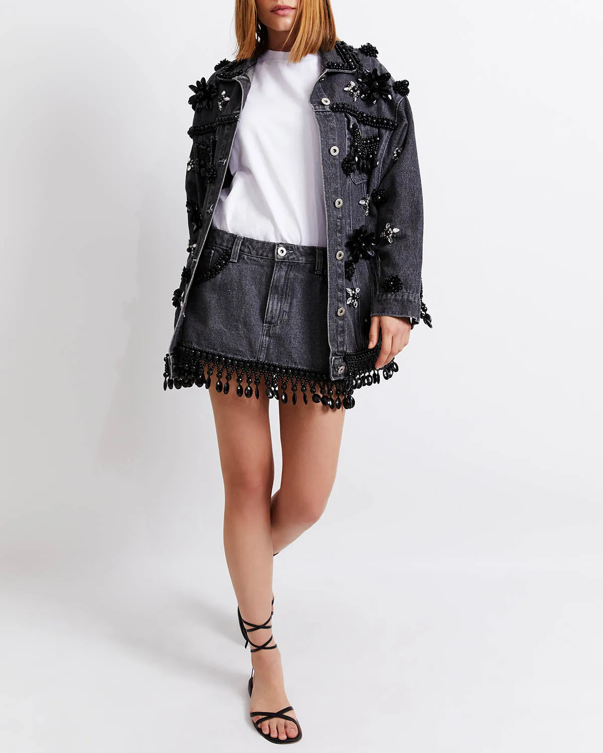 HAND-BEADED DENIM JACKET