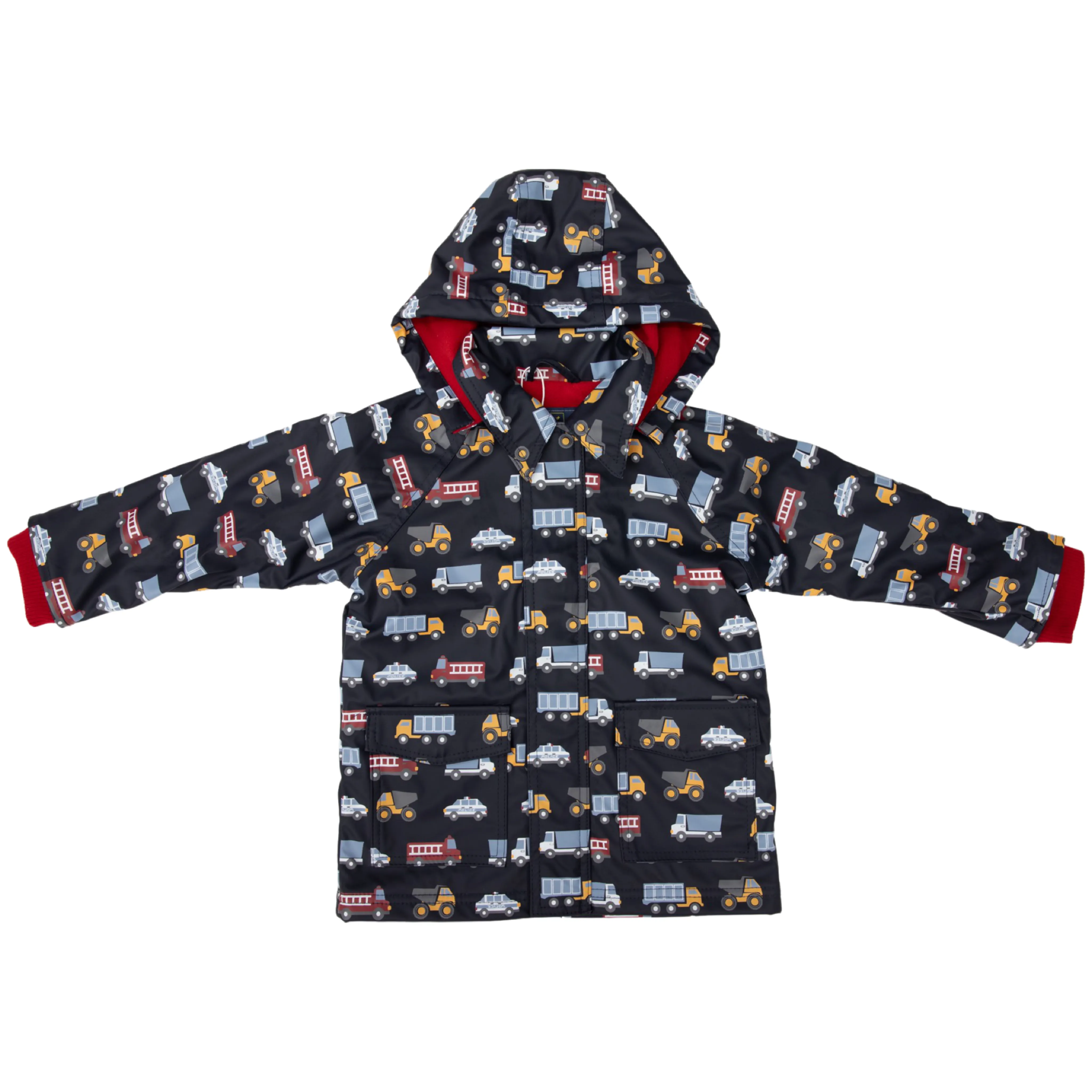 Korango Cars and Trucks Raincoat - Navy