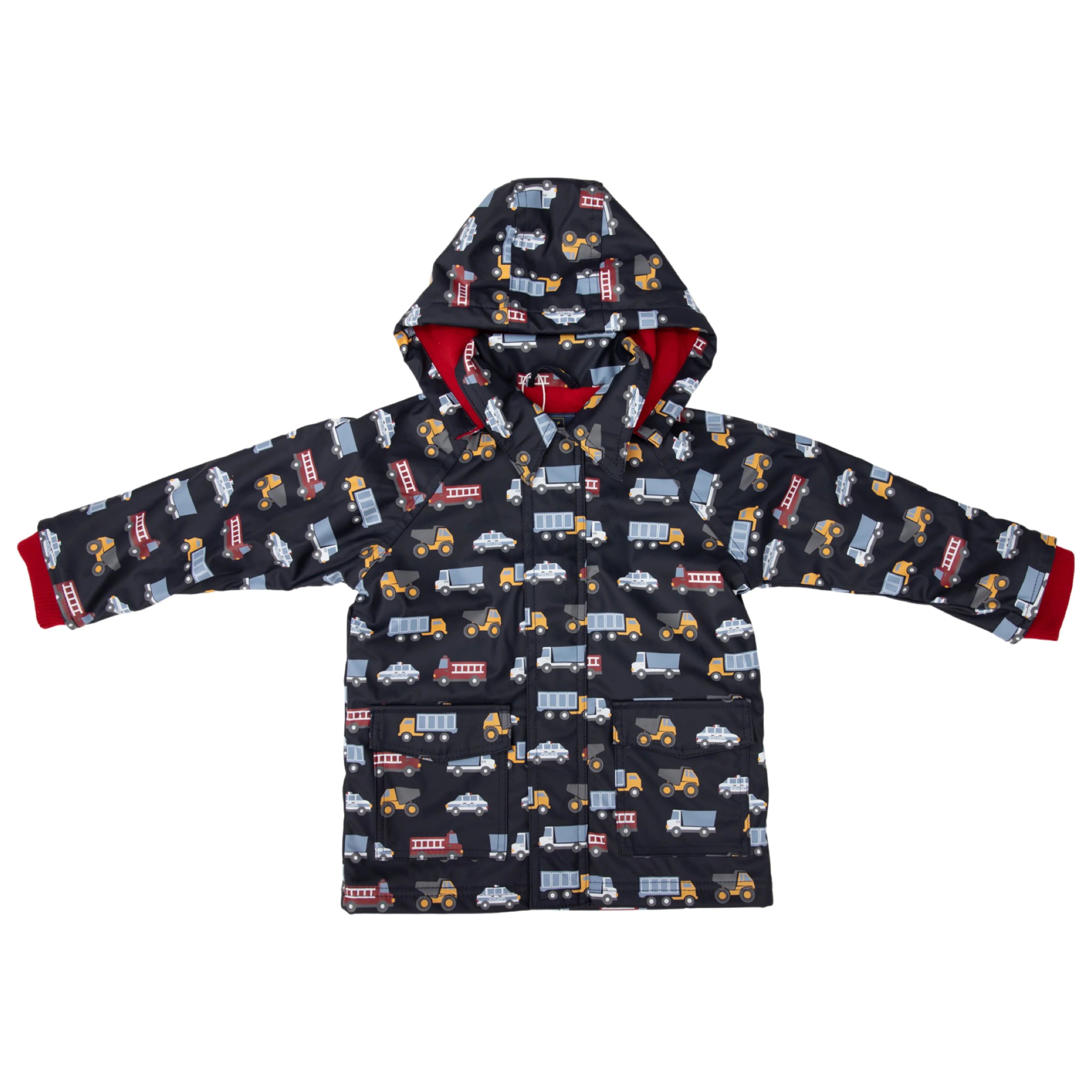 Korango Cars and Trucks Raincoat - Navy