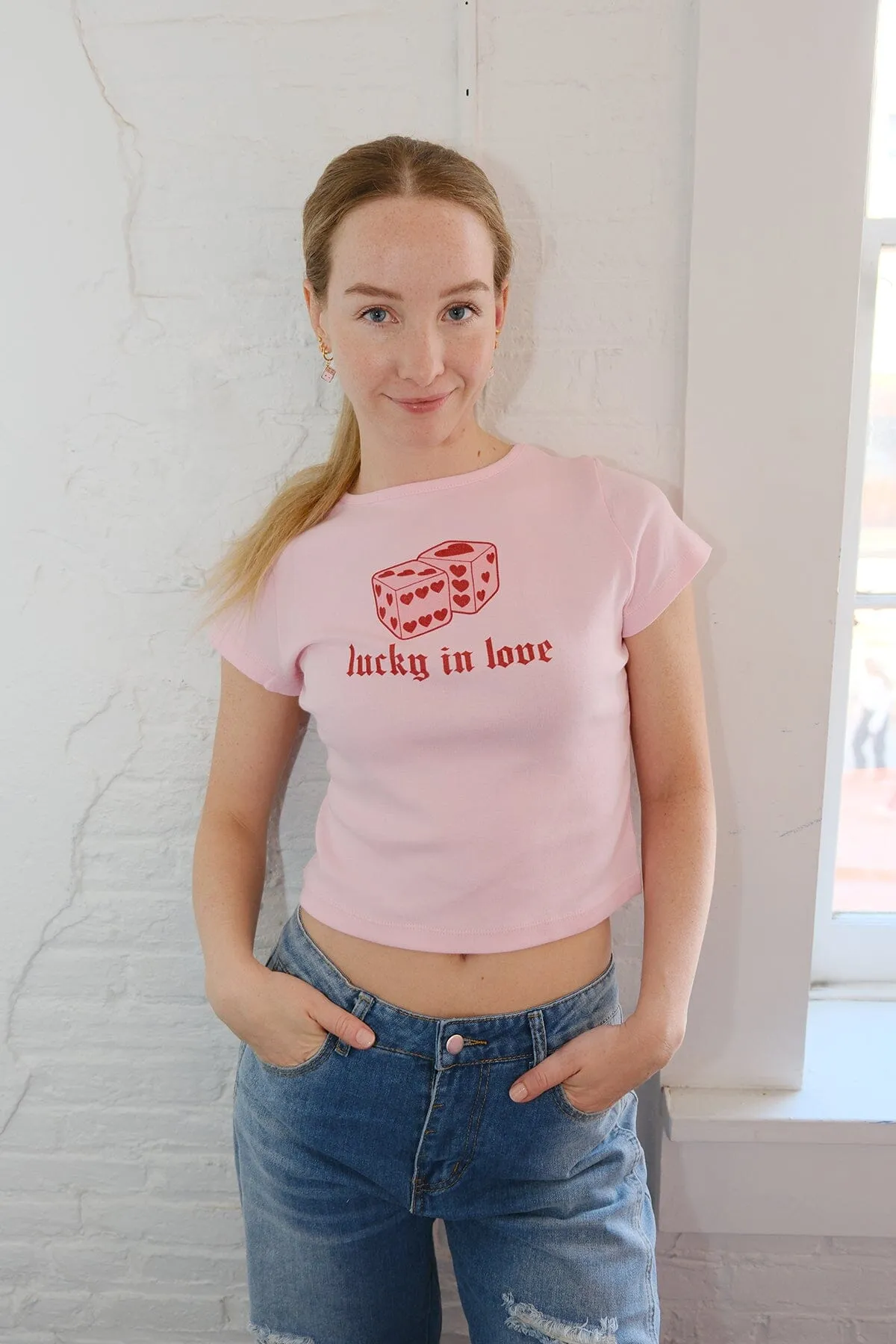Lucky in Love Graphic Baby Tee