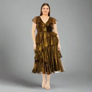 MacDuggal bronze dress, size 18W