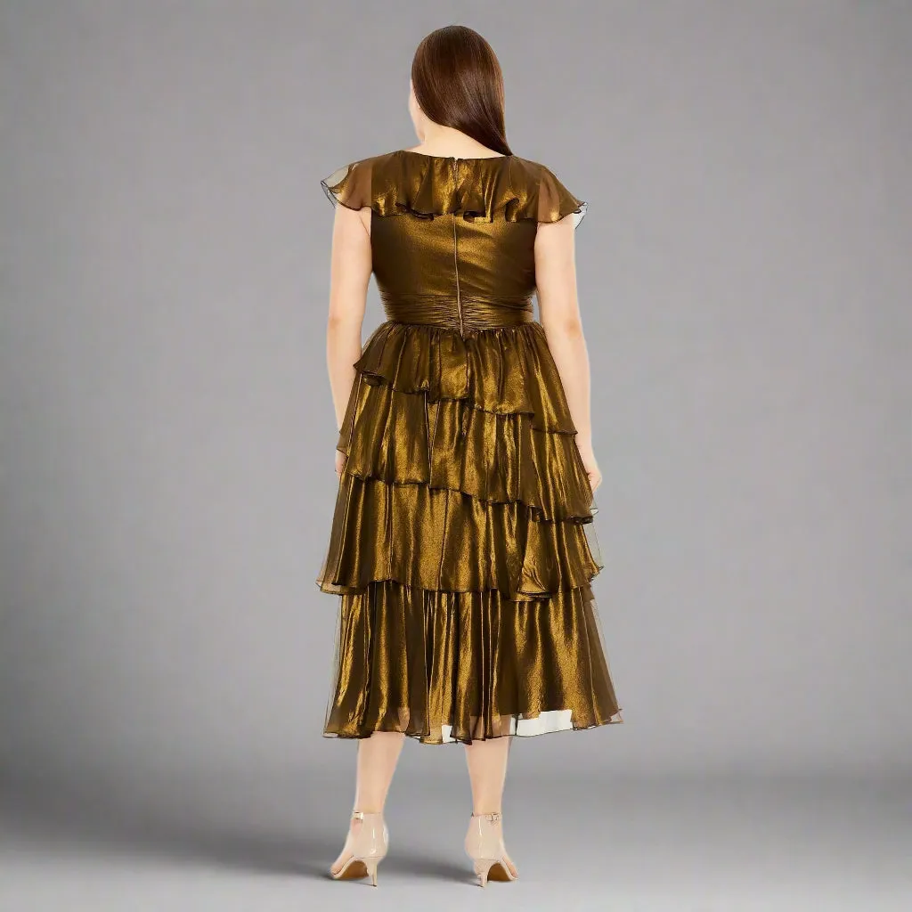 MacDuggal bronze dress, size 18W