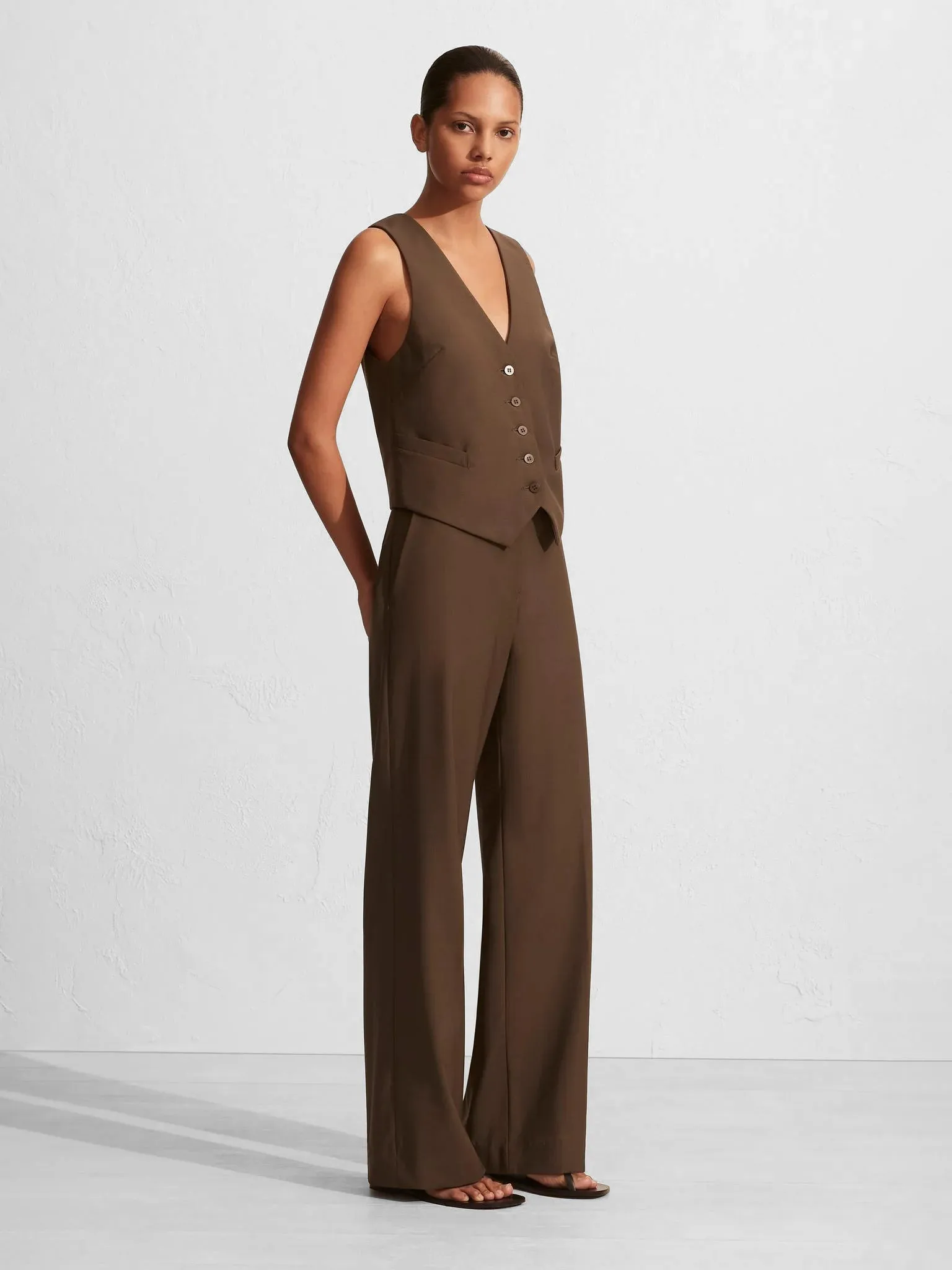 MATTEAU Tailored Waistcoat Coffee