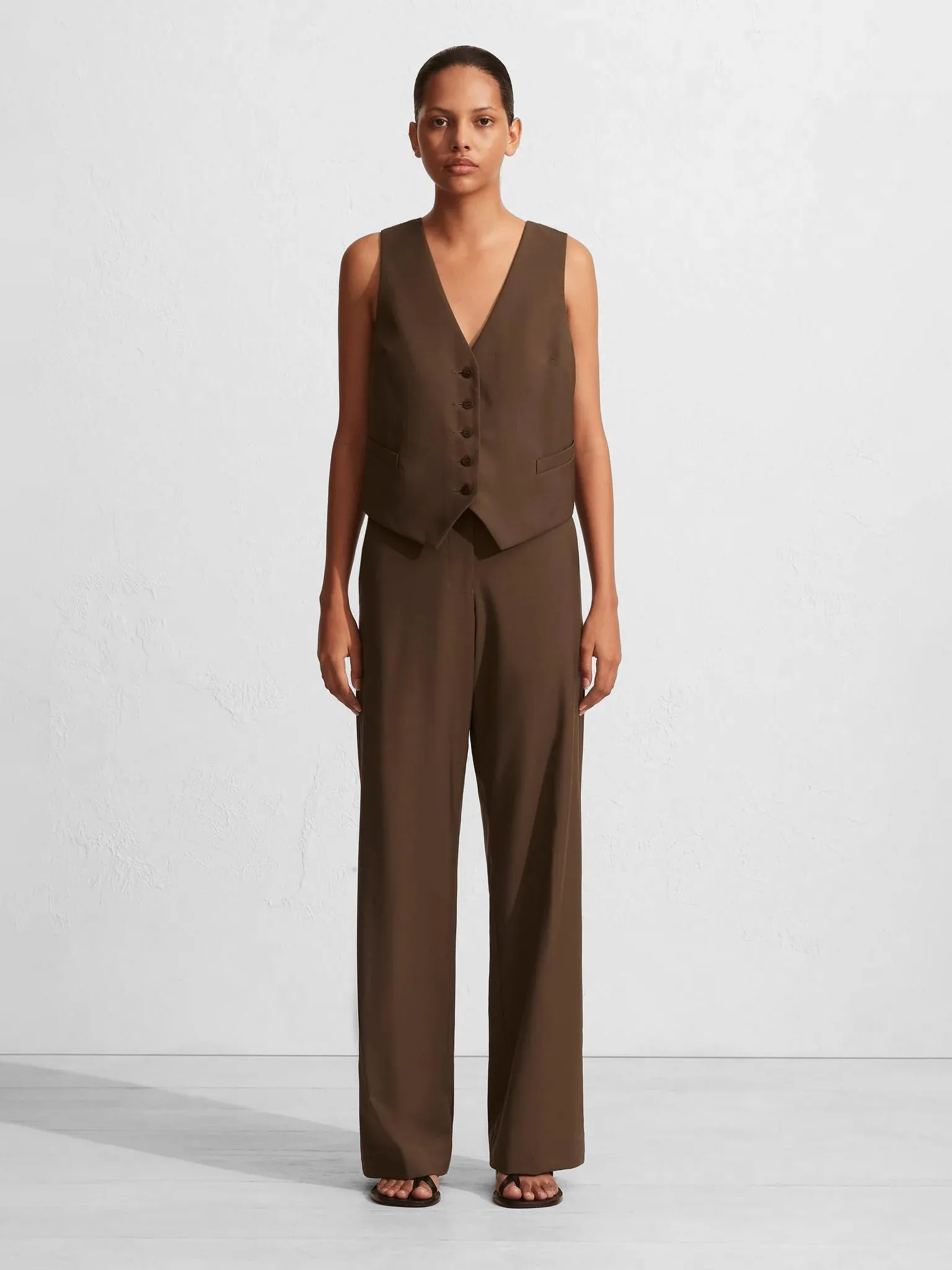 MATTEAU Tailored Waistcoat Coffee