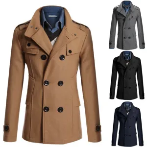 Men's Mid Long Woolen Coat