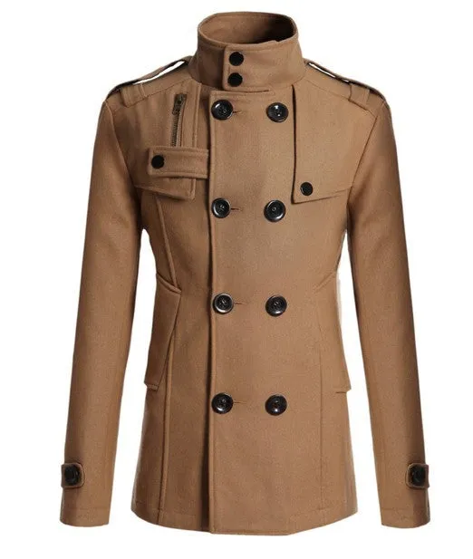 Men's Mid Long Woolen Coat