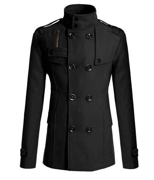 Men's Mid Long Woolen Coat