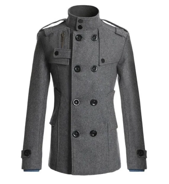 Men's Mid Long Woolen Coat