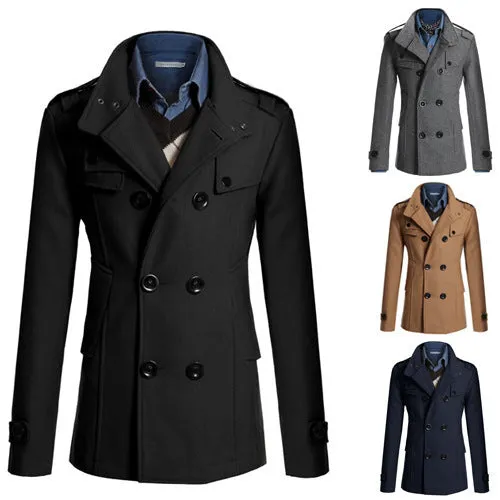 Men's Mid Long Woolen Coat