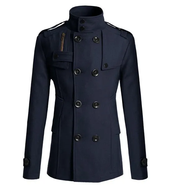 Men's Mid Long Woolen Coat
