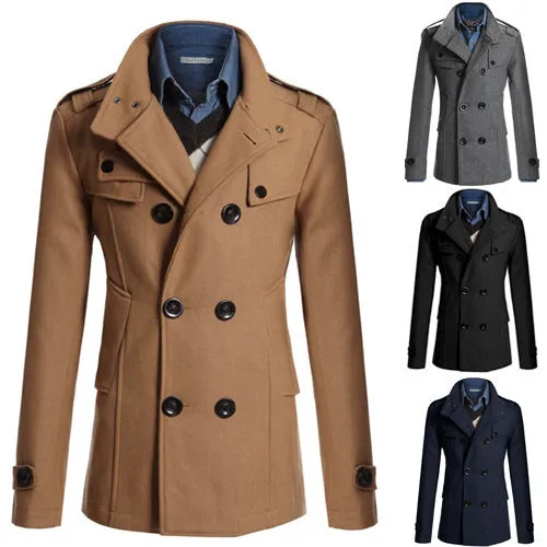 Men's Mid Long Woolen Coat