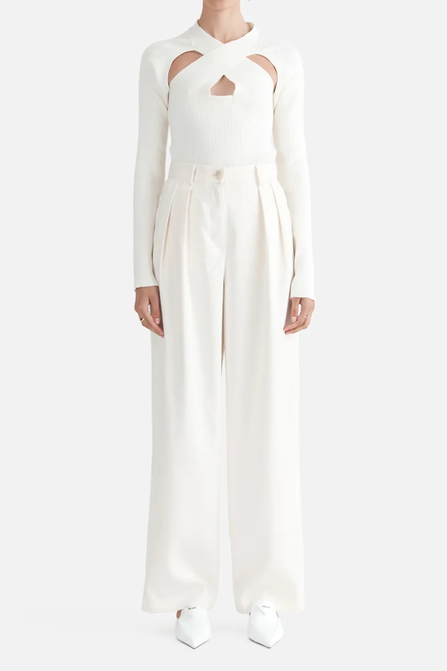 Millie Wide Leg Pant Vintage White