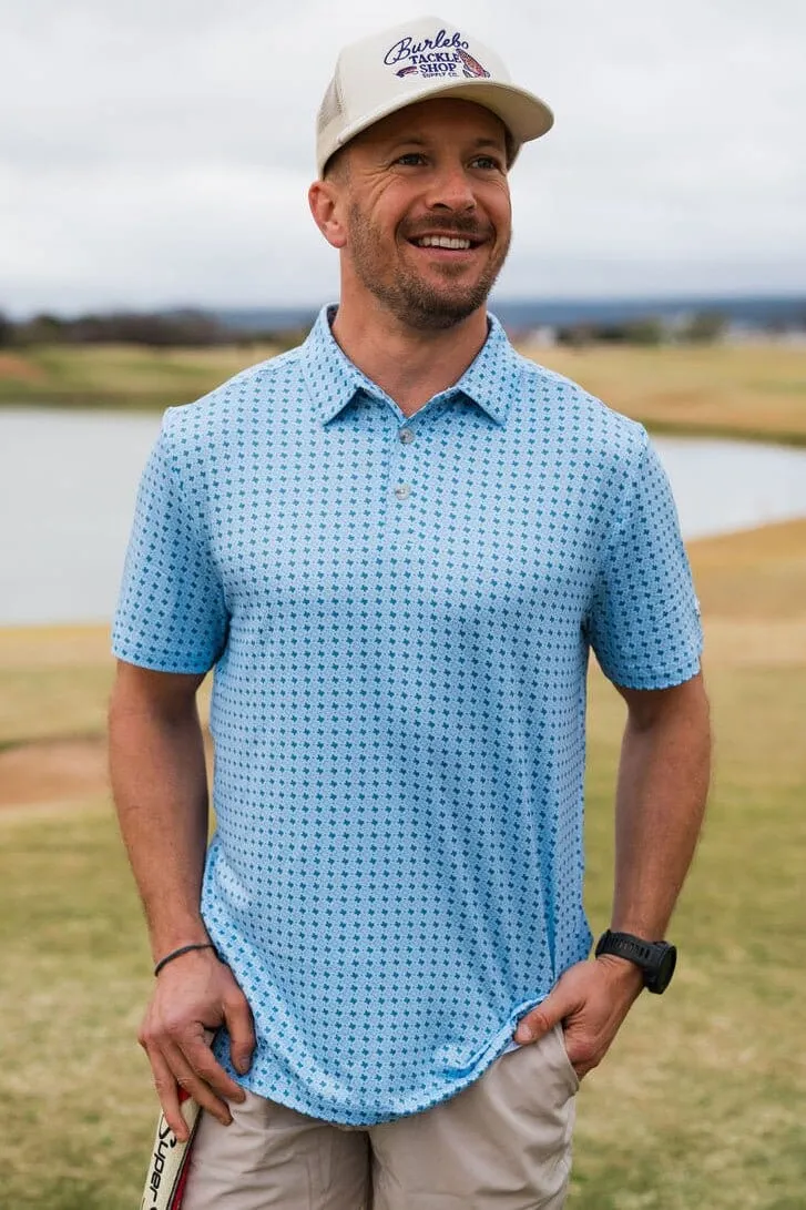 Performance Polo State of Texas Light Blue