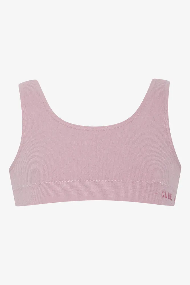 Rib Seamfree Bra Pink