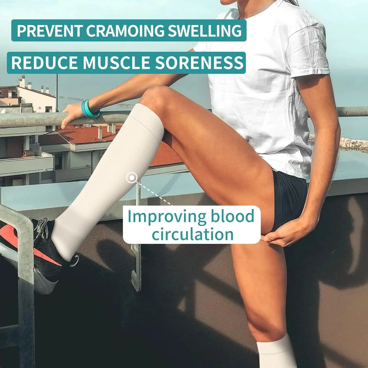 ROYALUCK 6 Pairs Sports Compression Socks Leg Support & Recovery Compression Socks