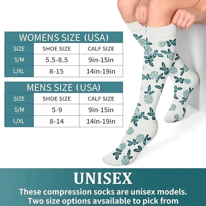 ROYALUCK 6 Pairs Unisex Compression Socks  Medical Support for Athletes, Nurses, Travelers