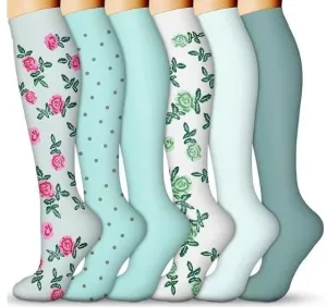 ROYALUCK 6 Pairs Unisex Compression Socks  Medical Support for Athletes, Nurses, Travelers