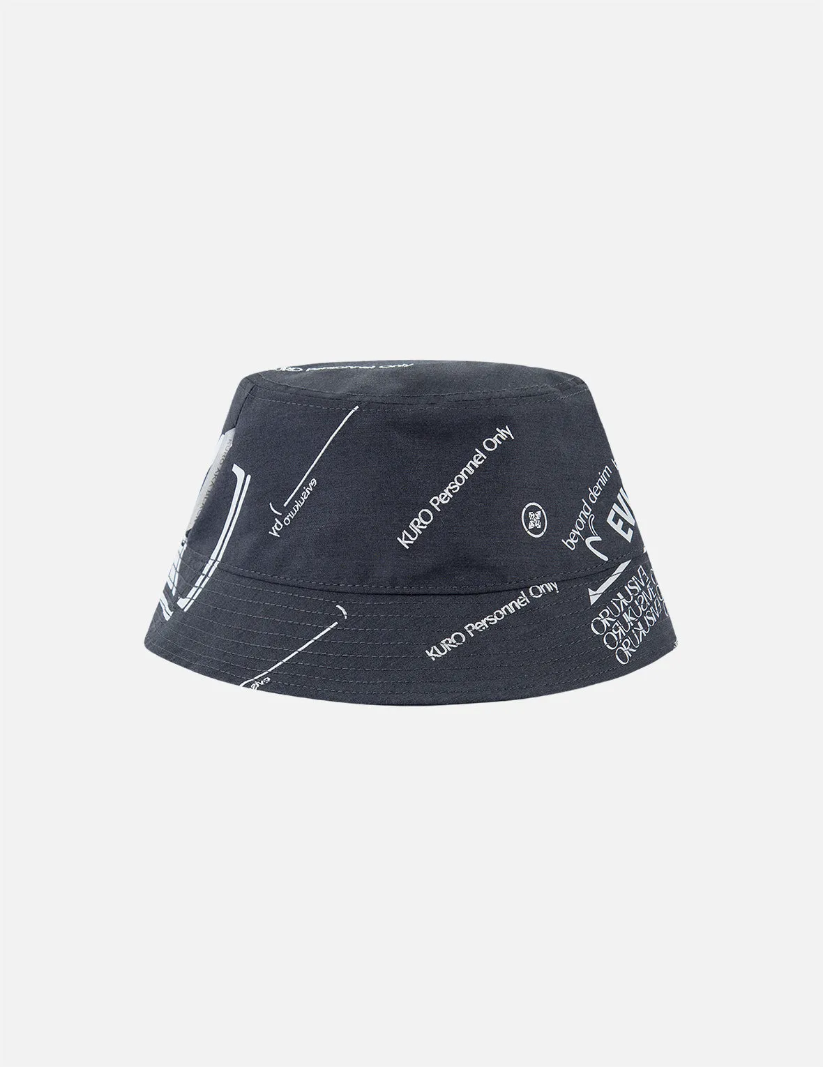 Slogan Embroidered and Logo Print Bucket Hat