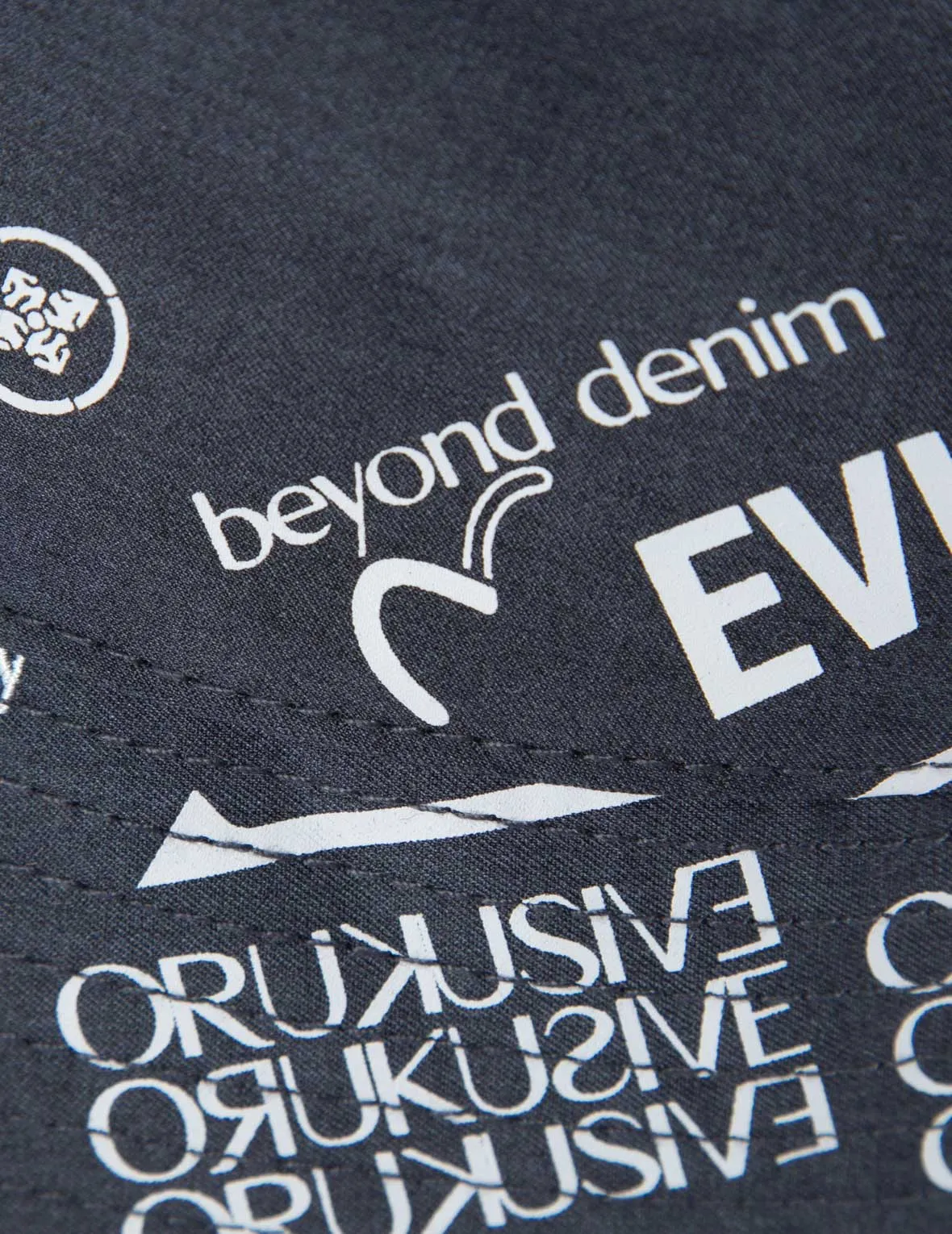 Slogan Embroidered and Logo Print Bucket Hat